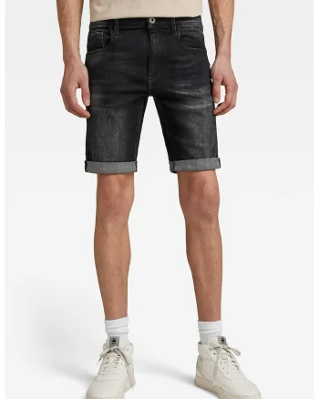 Pantaloni scurti slim fit de denim 3301, Gri inchis