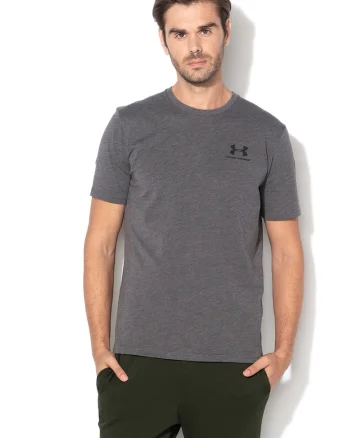 Tricou cu decolteu rotund, pentru fitness Sportstyle, Gri