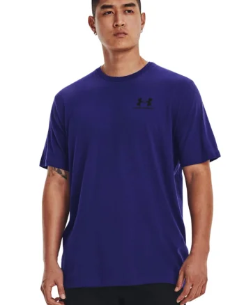 Tricou cu decolteu rotund, pentru fitness Sportstyle, Negru stins/Indigo