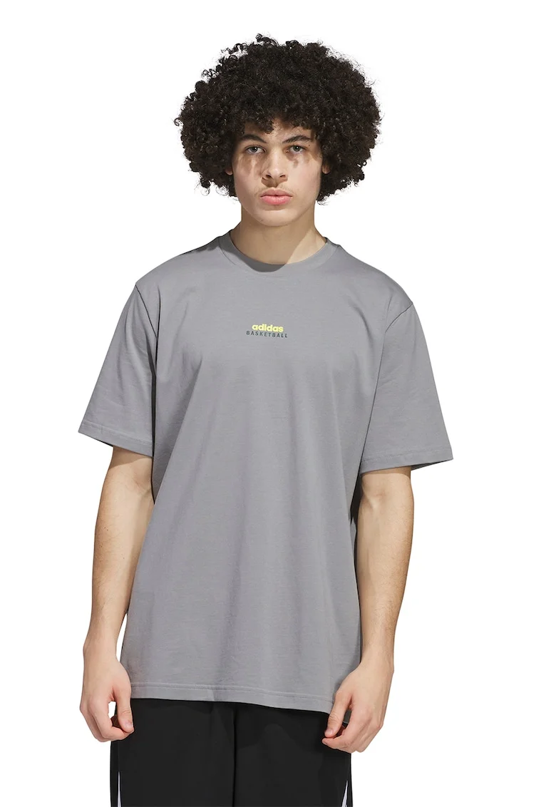 Tricou cu imprimeu, pentru baschet, Gri