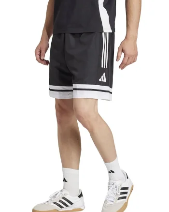 Pantaloni scurti cu detaliu logo pentru fotbal, Alb/Negru