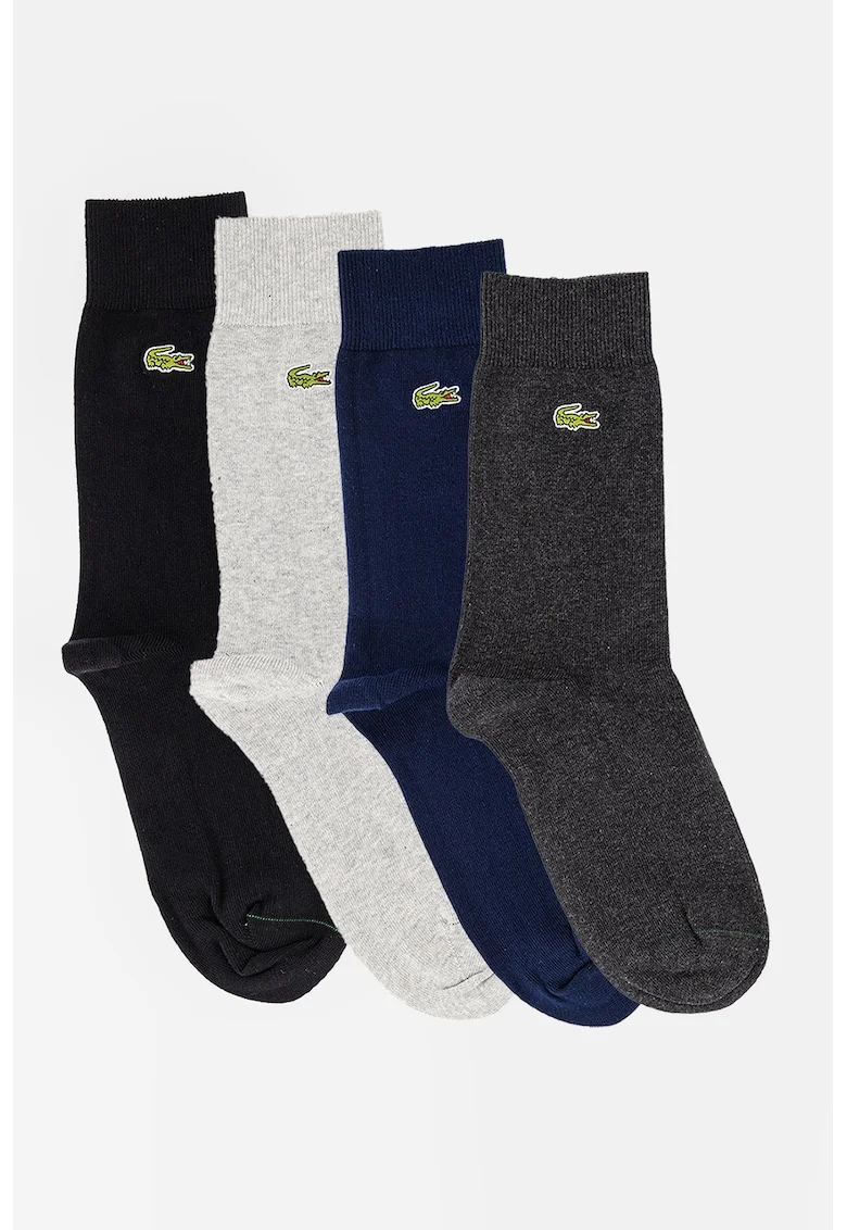 Set de sosete lungi unisex - 4 perechi, Negru/Gri