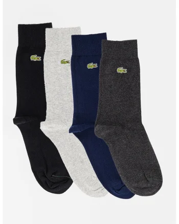 Set de sosete lungi unisex - 4 perechi, Negru/Gri