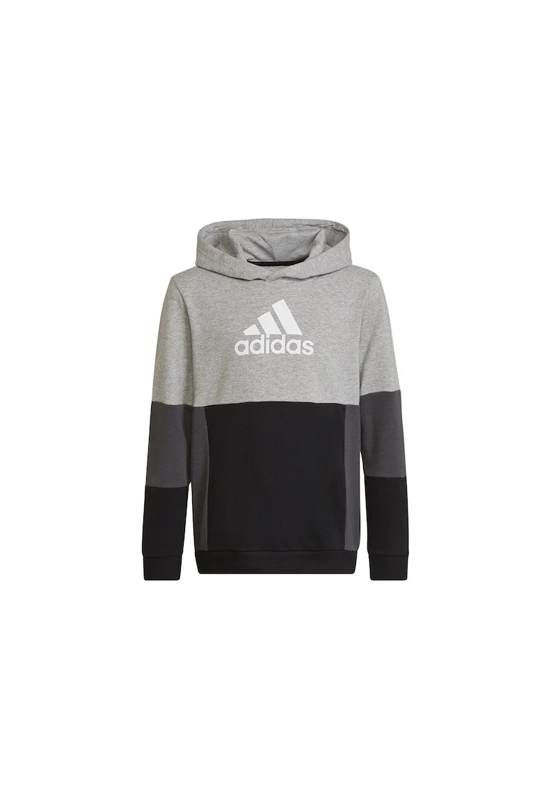 Hanorac  colourblock hoodie jr HN8563 negru-gri bumbac, Negru/Gri