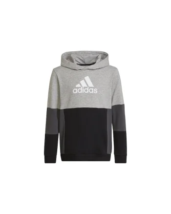Hanorac  colourblock hoodie jr HN8563 negru-gri bumbac, Negru/Gri
