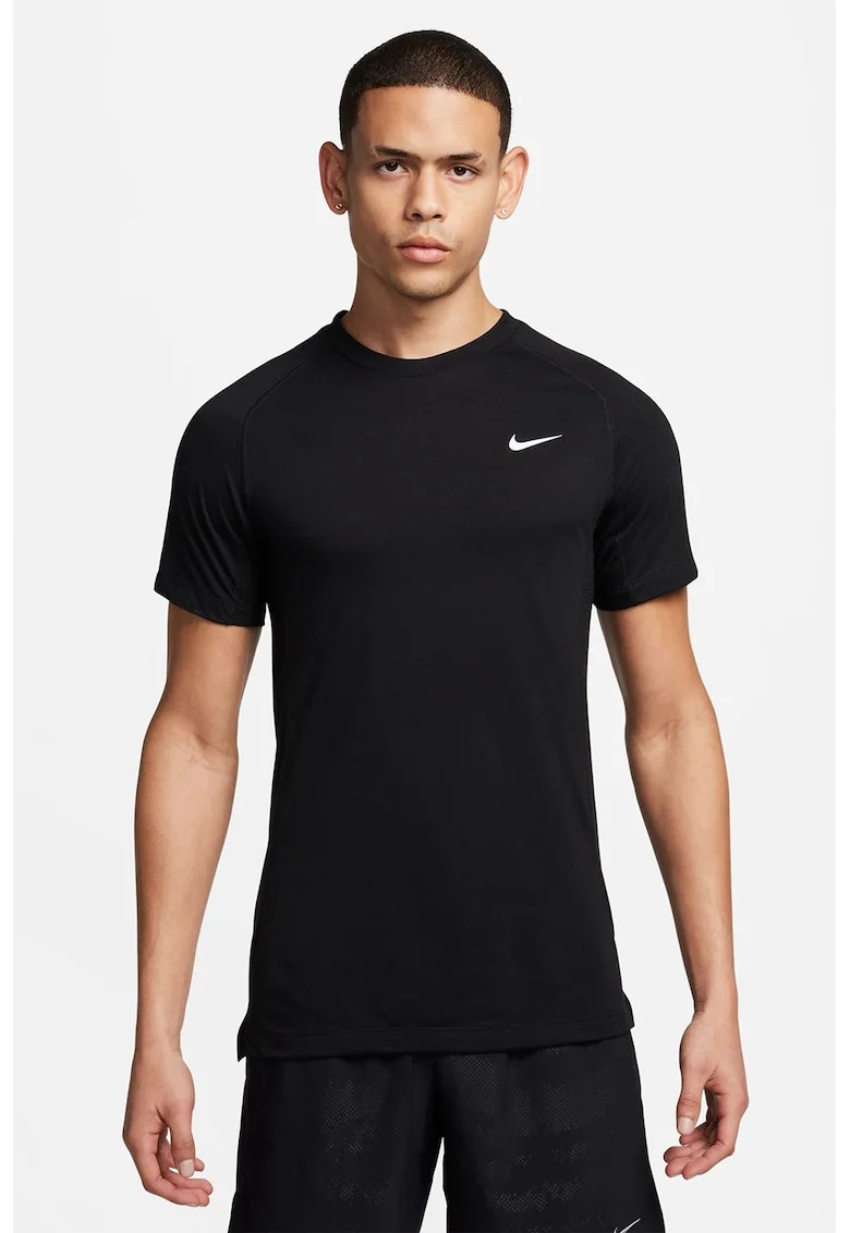 Tricou cu logo pentru fitness, Negru