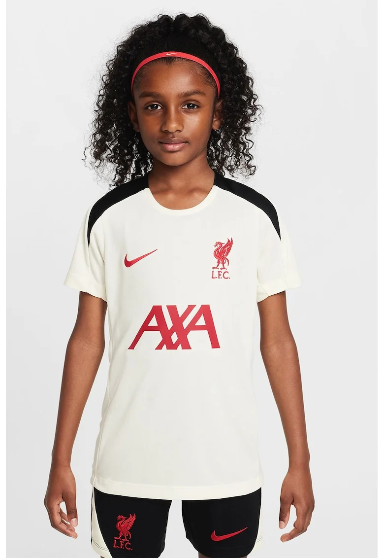 Tricou cu detalii contrastante pentru fotbal, Rosu/Crem