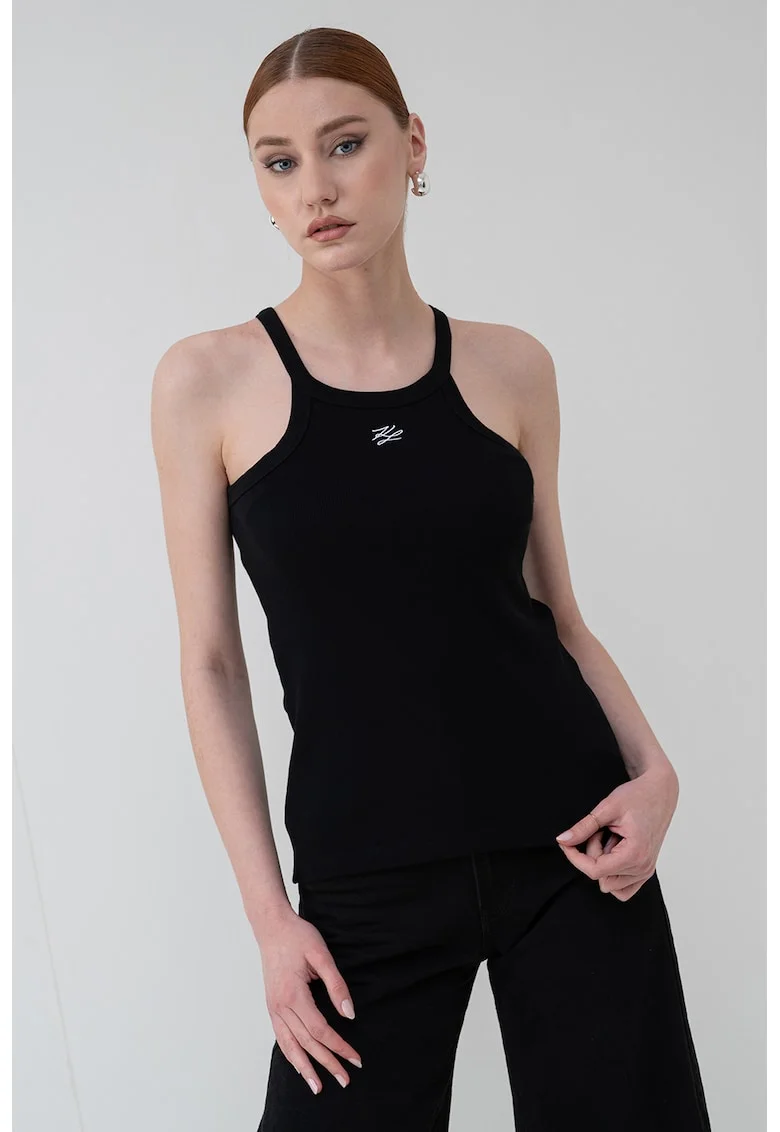 Top slim fit Autograph, Negru