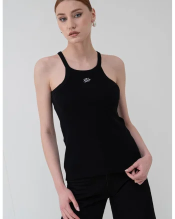 Top slim fit Autograph, Negru