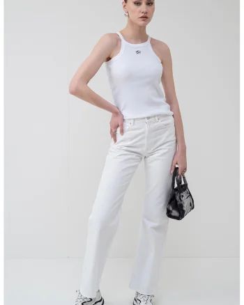 Top slim fit Autograph, Alb optic