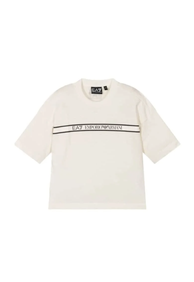 Tricou  pentru Fete, boy tee extended logo, 7B000069-AF10378-U0005, Alb, Alb