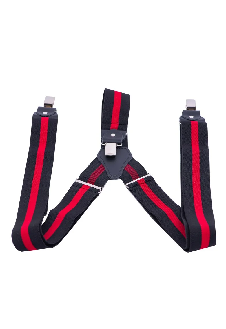 Bretele barbati,Suspenders red&black