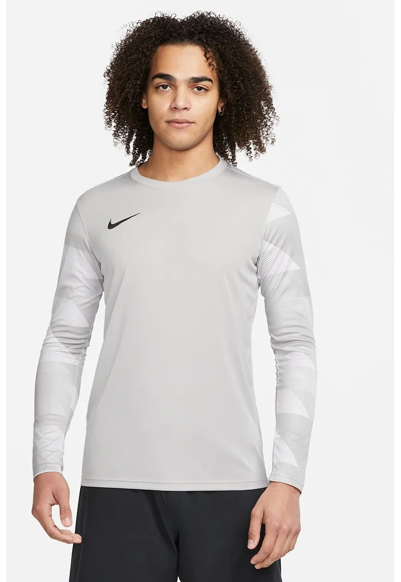 Bluza slim fit cu tehnologie Dri-Fit, pentru fotbal, Alb/Gri deschis