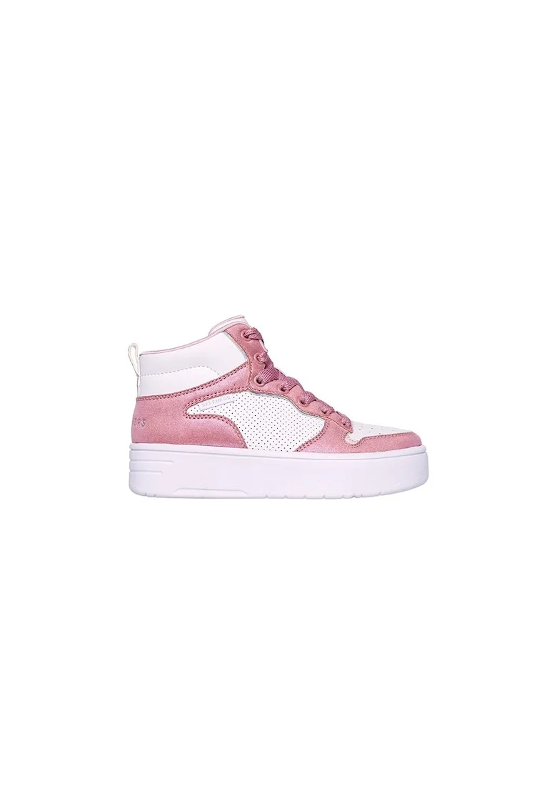 Pantofi sport inalti cu perforatii discrete Court, Roz