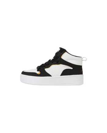 Pantofi sport inalti cu perforatii discrete Court, Alb