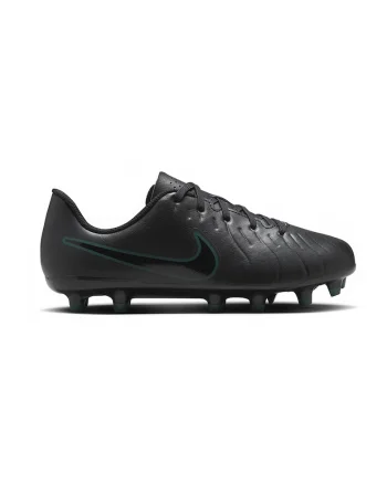 Pantofi de piele ecologica cu crampoane pentru fotbal Legend 10 Club, Negru stins