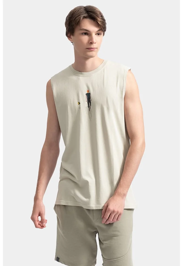 Top unisex de bumbac, Gri deschis