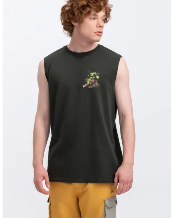 Top unisex cu imprimeu grafic, Gri inchis