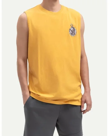 Top unisex de bumbac cu imprimeu, Galben sofran