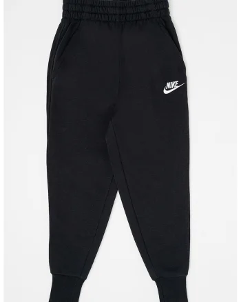 Pantaloni de trening cu talie inalta si buzunare laterale, Negru