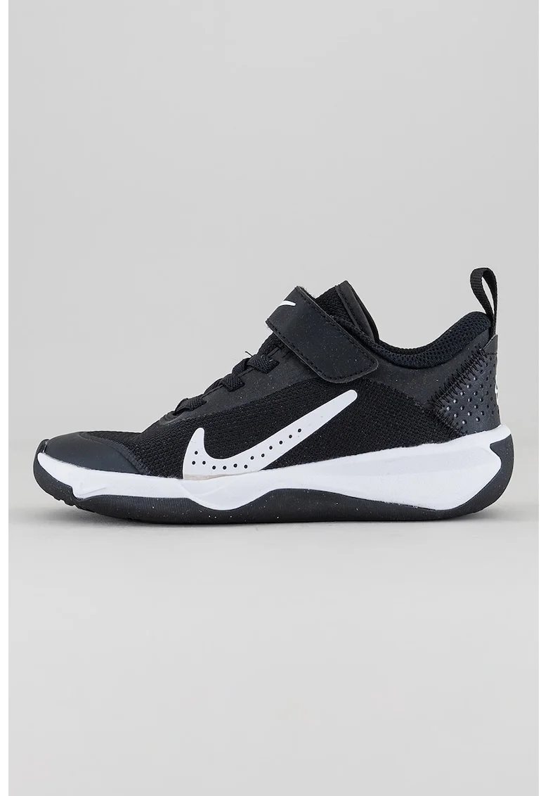 Pantofi Omni Multi-Court cu inchidere velcro pentru tenis, Alb/Negru