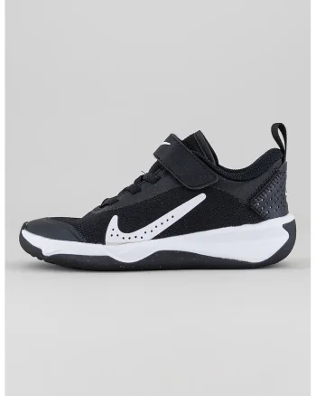 Pantofi Omni Multi-Court cu inchidere velcro pentru tenis, Alb/Negru