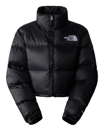 Geaca crop cu umpltura de puf Nuptse, Negru