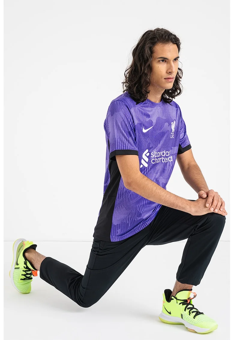 Tricou cu logo pentru fotbal, Alb/Negru/Ametist