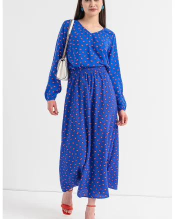 Bluza cu model Nova Life, Rosu/Alb/Albastru inchis