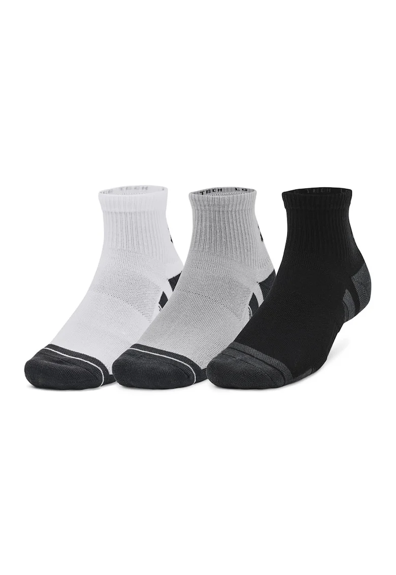 Set de sosete scurte unisex pentru fitness - 3 perechi, Alb/Negru/Gri