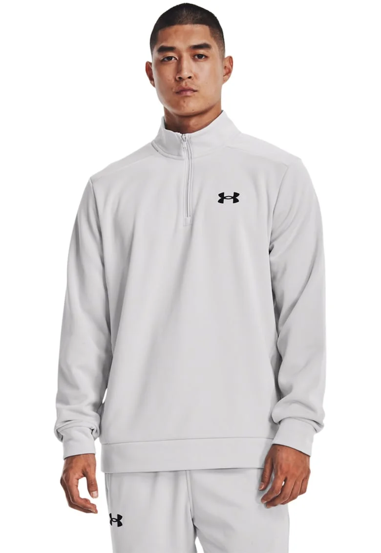 Bluza cu fenta cu fermoar pentru fitness, Gri deschis