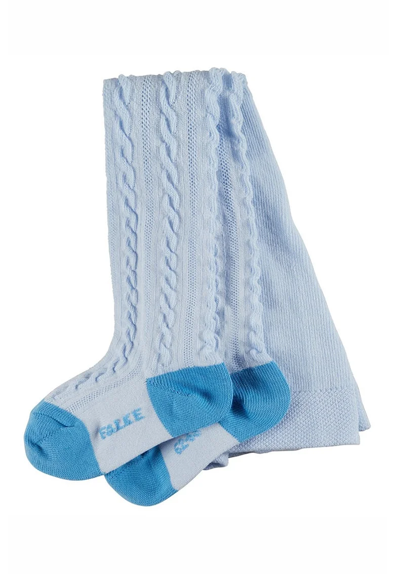 Dres din amestec de bumbac cu model torsade, Albastru deschis