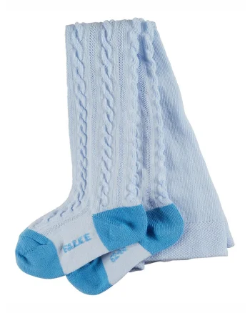 Dres din amestec de bumbac cu model torsade, Albastru deschis