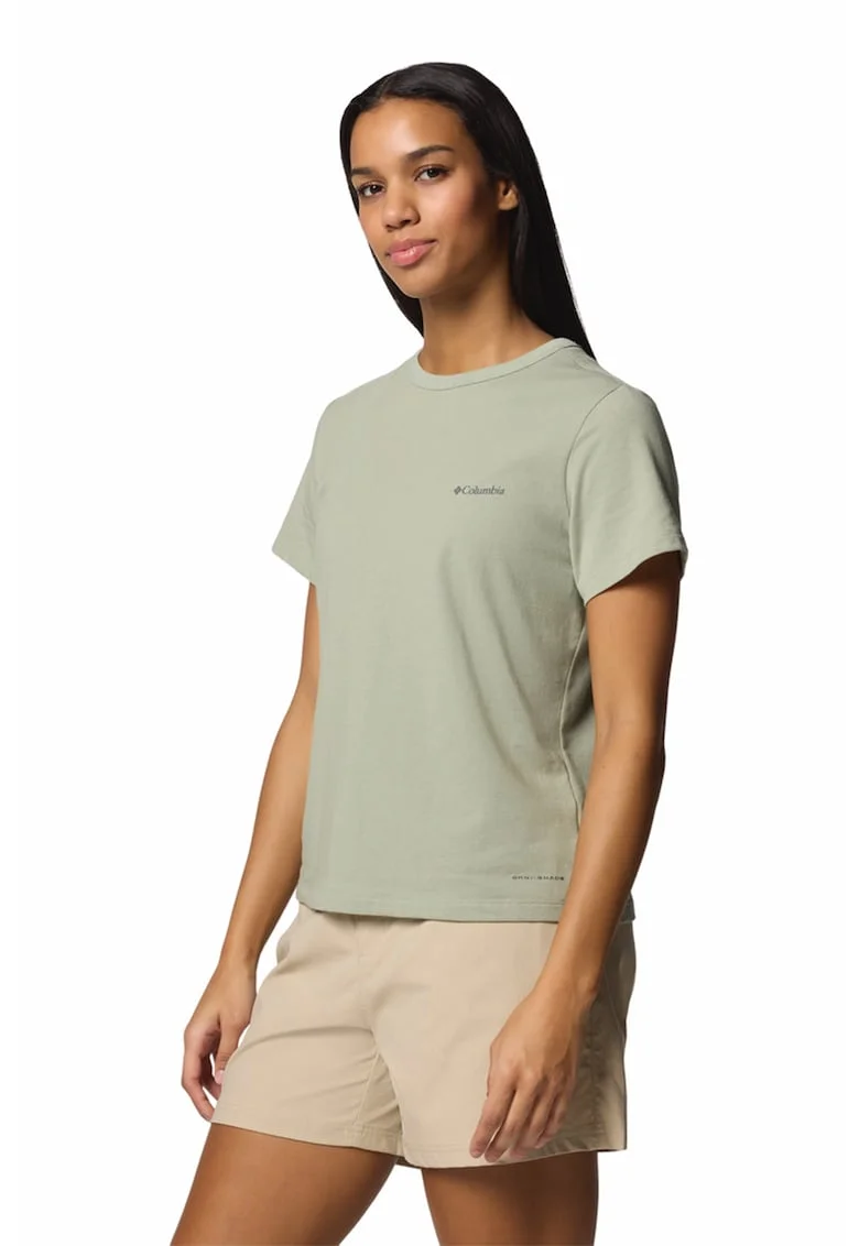 Tricou din amestec de bumbac pentru trekking Sun Trek, Verde pal