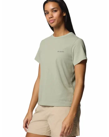 Tricou din amestec de bumbac pentru trekking Sun Trek, Verde pal