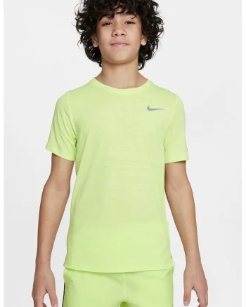 Tricou cu logo reflectorizant si imprimeu pentru fitness Miler Dri-Fit, Verde lime