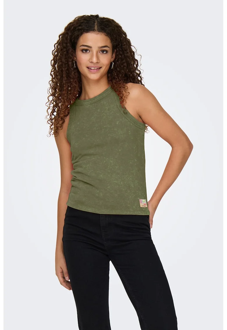 Top uni din amestec de modal, Kaki