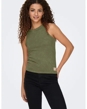 Top uni din amestec de modal, Kaki