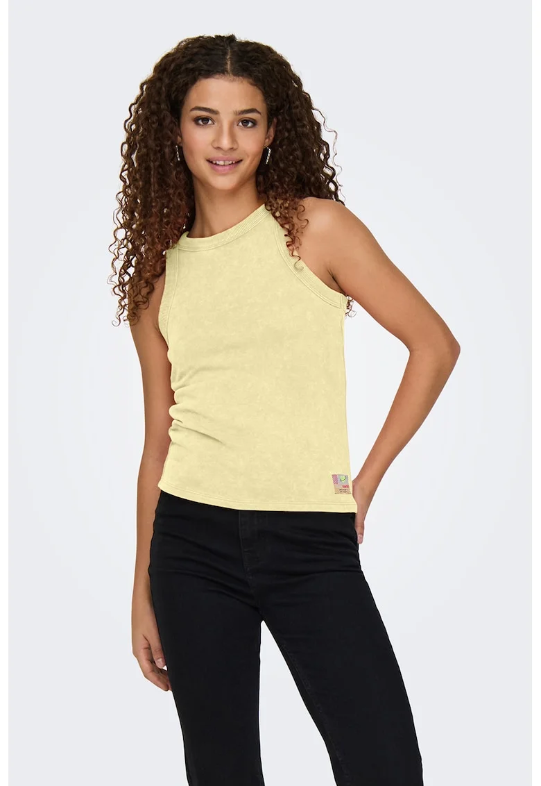 Top uni din amestec de modal, Galben deschis