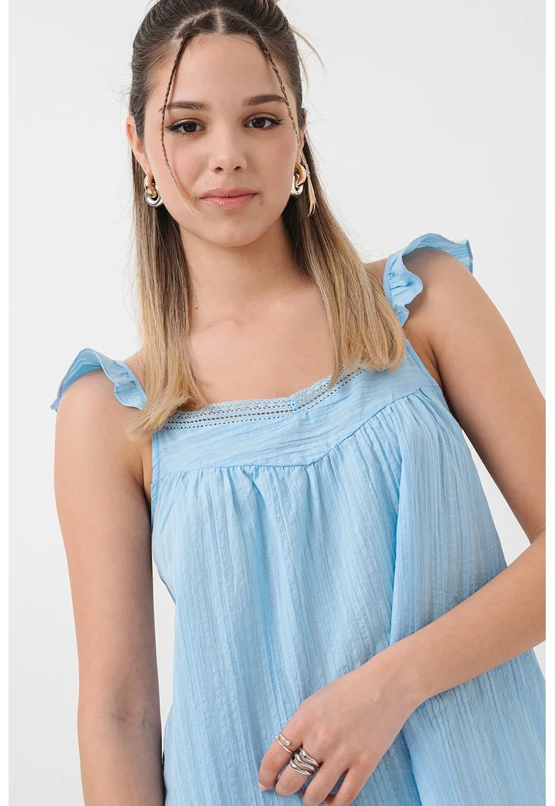 Top lejer de bumbac, Albastru pastel