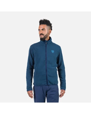 Bluza sport  Strawpile fleece, cu fermoar, pentru barbati, albastru inchis, Albastru inchis