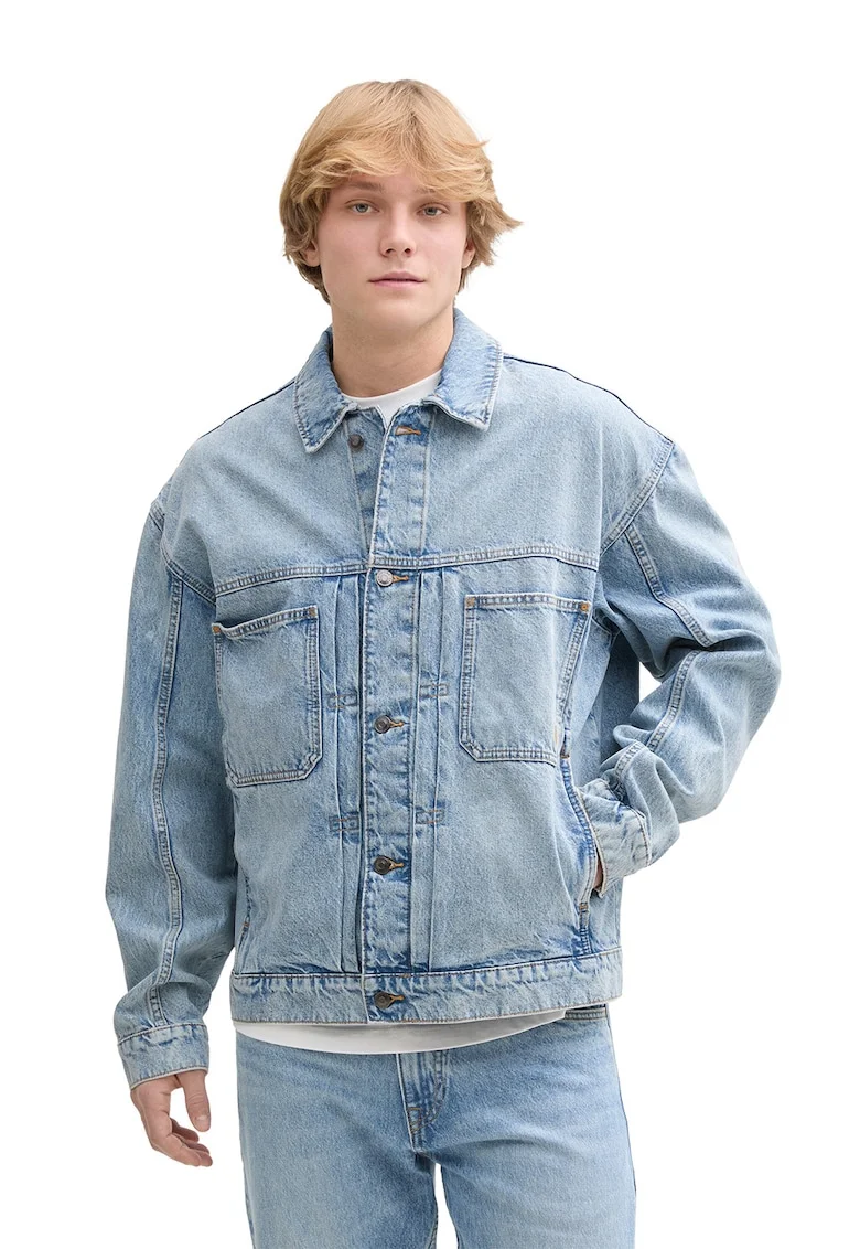 Jacheta relaxed fit din denim, Albastru deschis