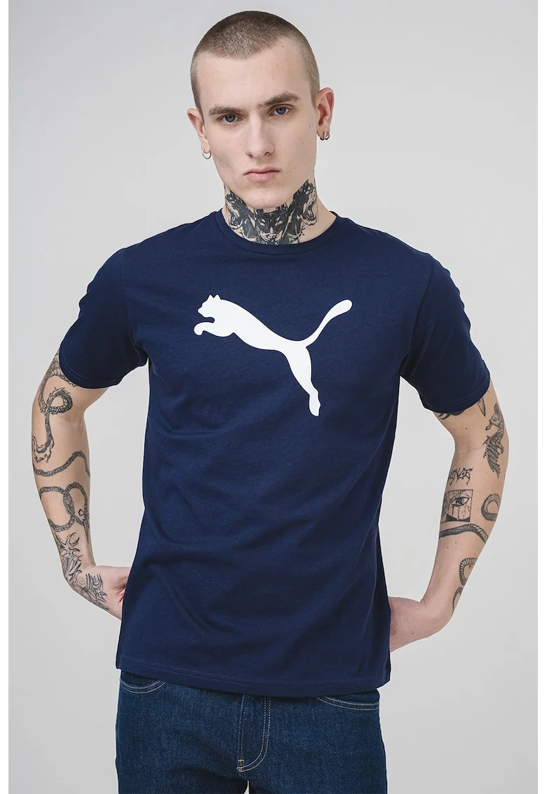 Tricou cu imprimeu logo, pentru fotbal teamRISE, Alb/Albastru inchis