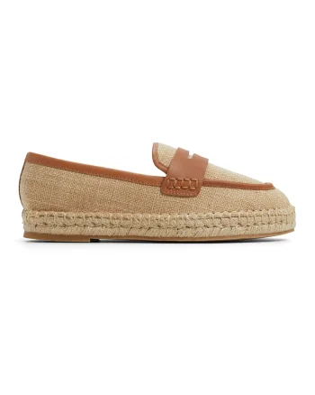 Espadrile cu interior din piele ecologica Summercrush, Maro/Bej