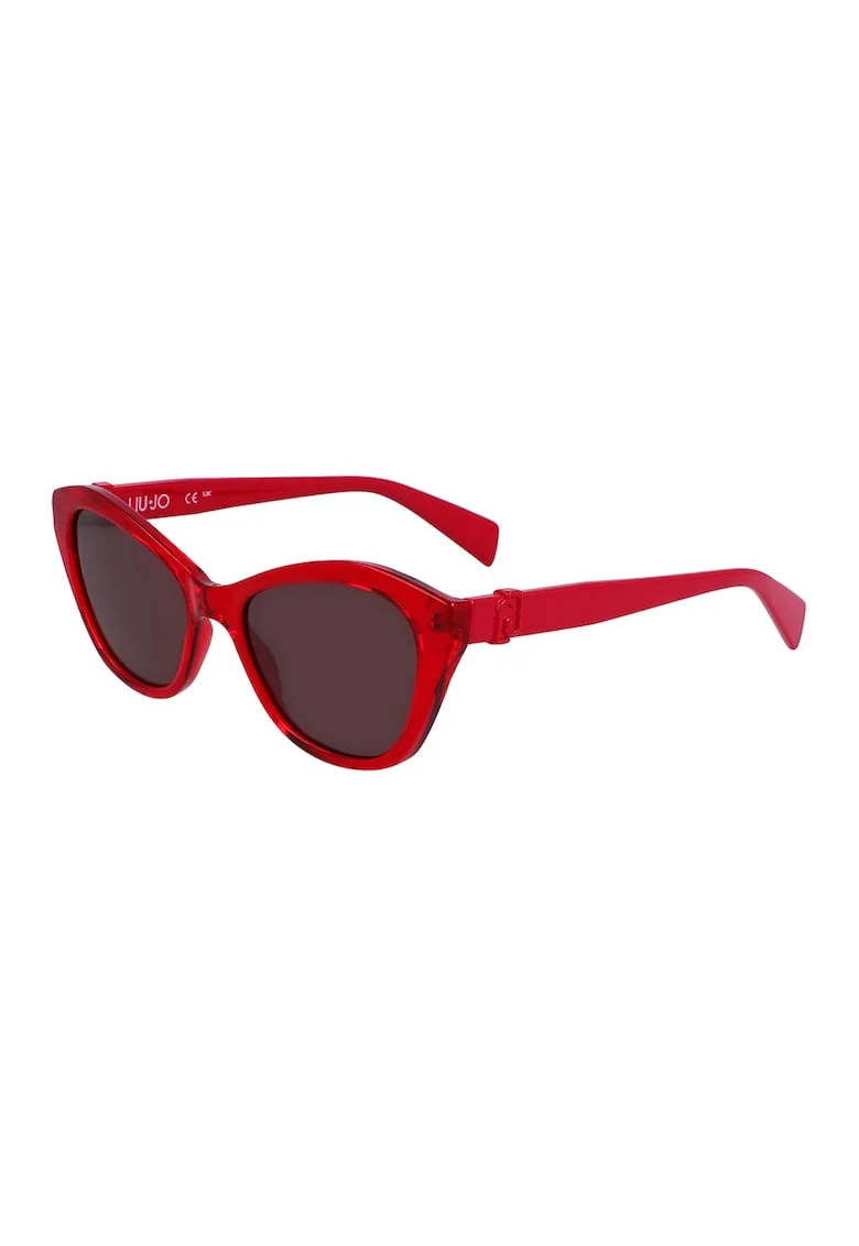 Ochelari de soare cat-eye cu lentile uni, Rosu