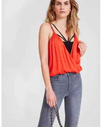 Top vaporos cu model petrecut, Caramiziu