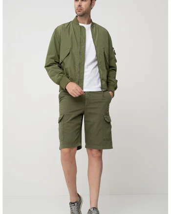 Jacheta cu fermoar si buzunare, Verde inchis