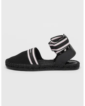 Espadrile cu bareta pe glezna, Negru/Gri deschis/Roz prafuit