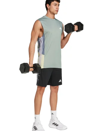 Pantaloni scurti cu logo, pentru fitness, Negru/Gri