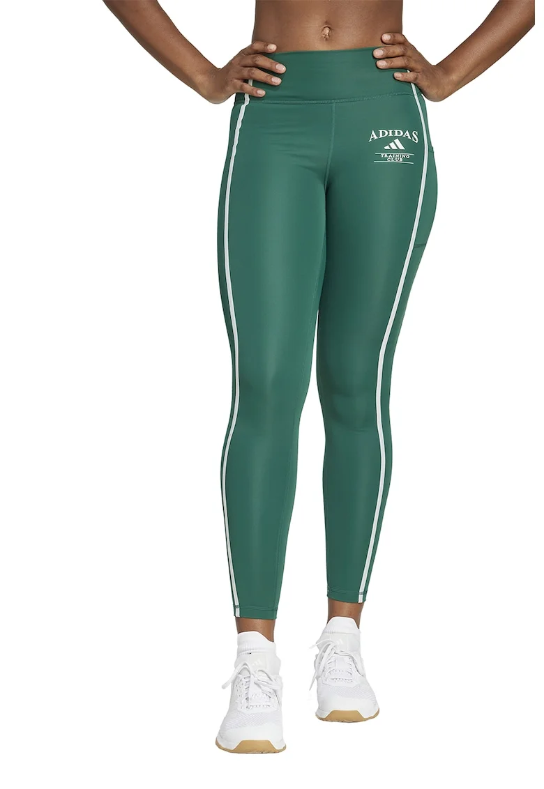Colanti pentru fitness Optime Heritage, Alb/Verde padure